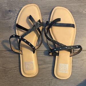 DV by Dolce Vita Black and Tan Embellished Sandals